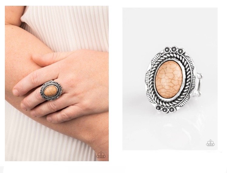 Tumblin' Tumbleweeds - Brown Cracklestone Ring