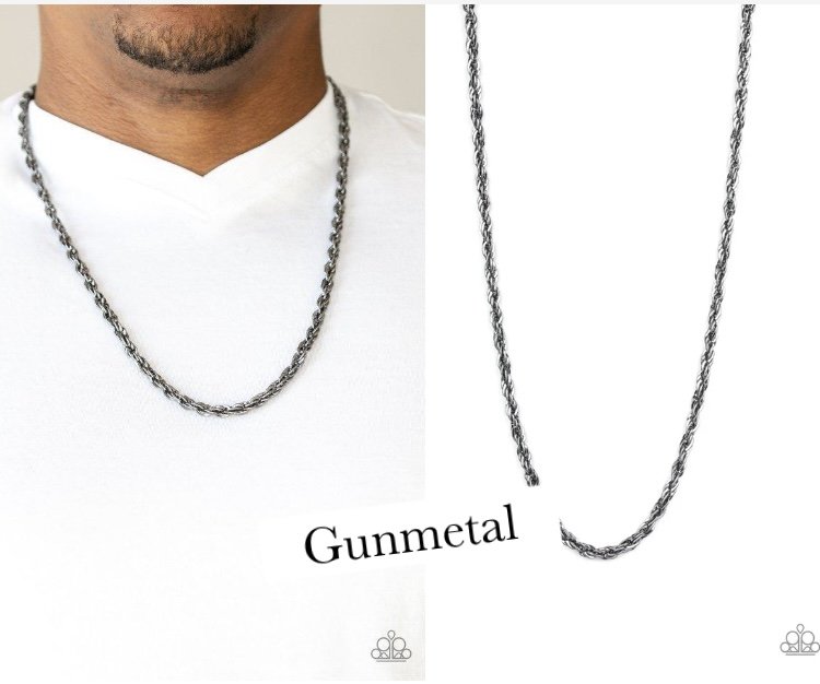 Instant Replay - Gunmetal Urban Men's Necklace