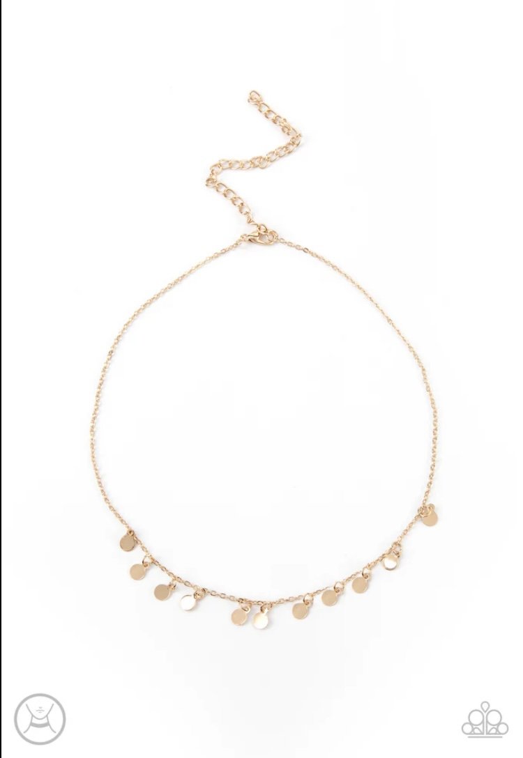 Ready, Set, DISCO! - Gold Choker Necklace