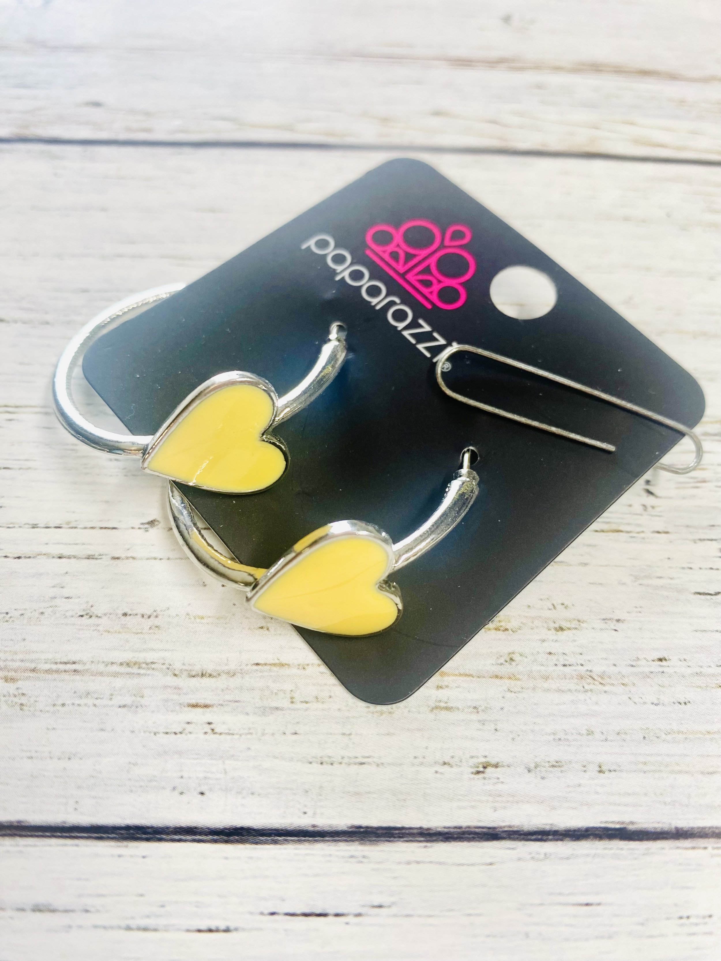 Kiss Up - Yellow Heart Hoop Earrings