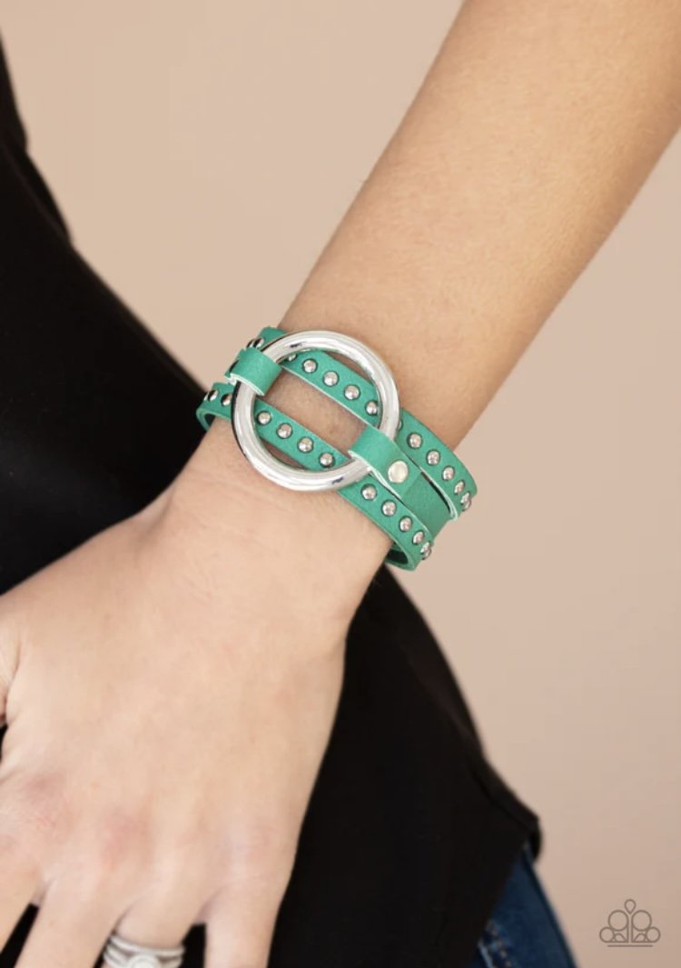 Studded Statement-Maker - Green Urban Bracelet