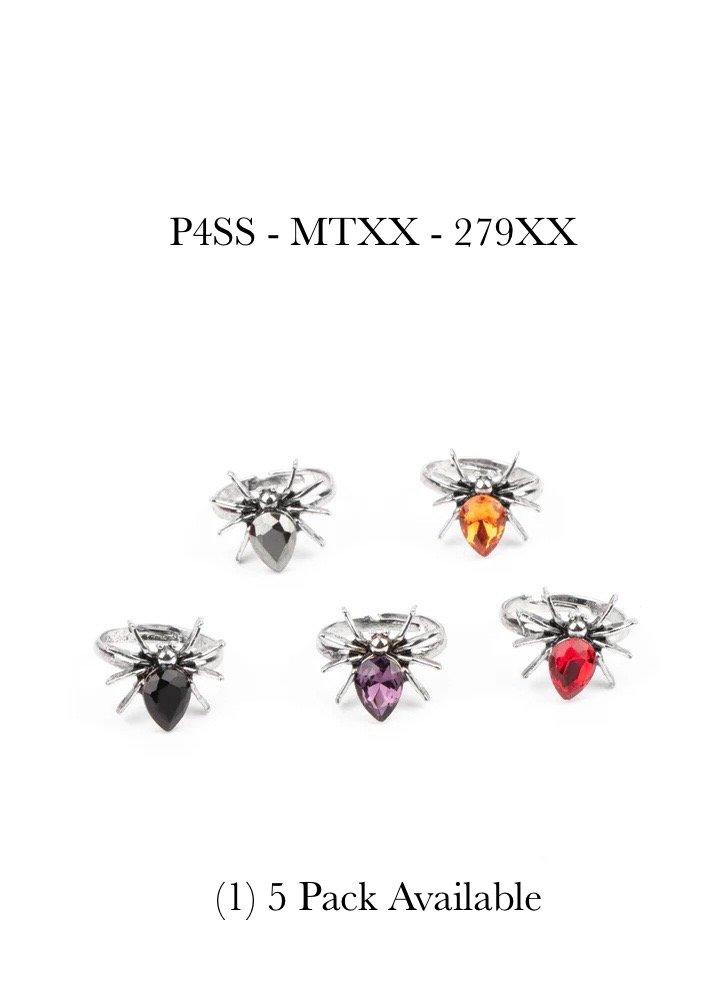 5-pack - Spiders / Starlet Shimmer Rings