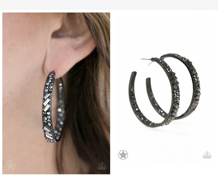 Glitzy By Association - Black BB Earrings