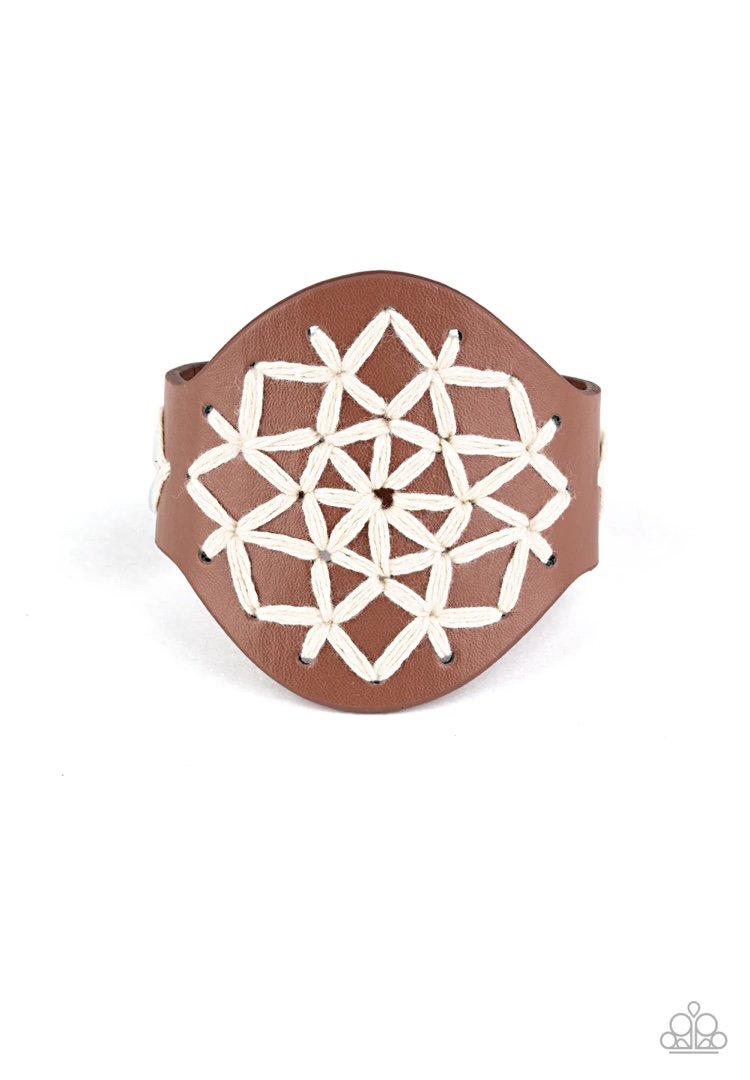 A Cross-Stitch In Time - Brown Urban Bracelet