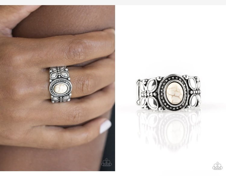 Butterfly Belle - White Cracklestone Ring