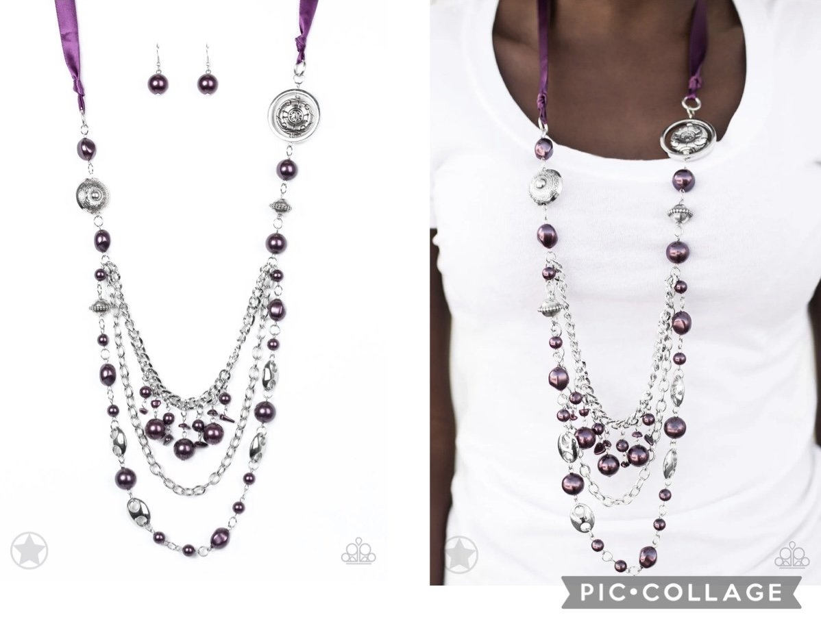 All The Trimmings - Purple BB Ribbon Necklace