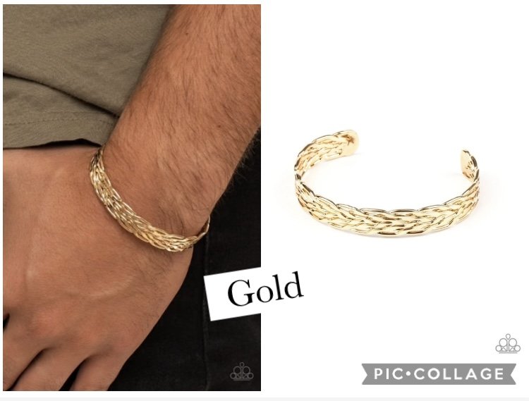 Magnetic Maven - Gold Urban Men's Cuff Bracelet