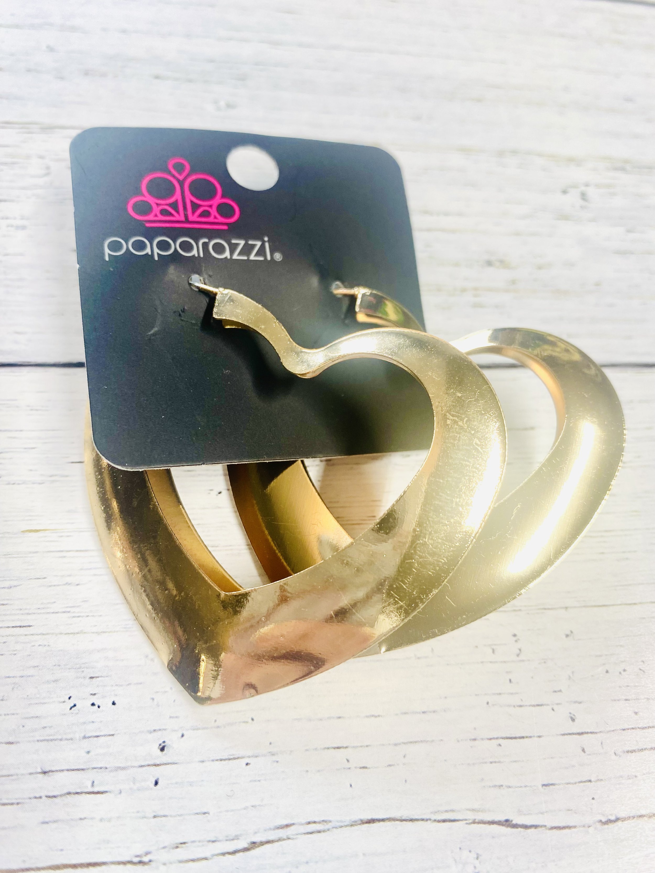 Heart-Racing Radiance - Gold Hoop Earrings