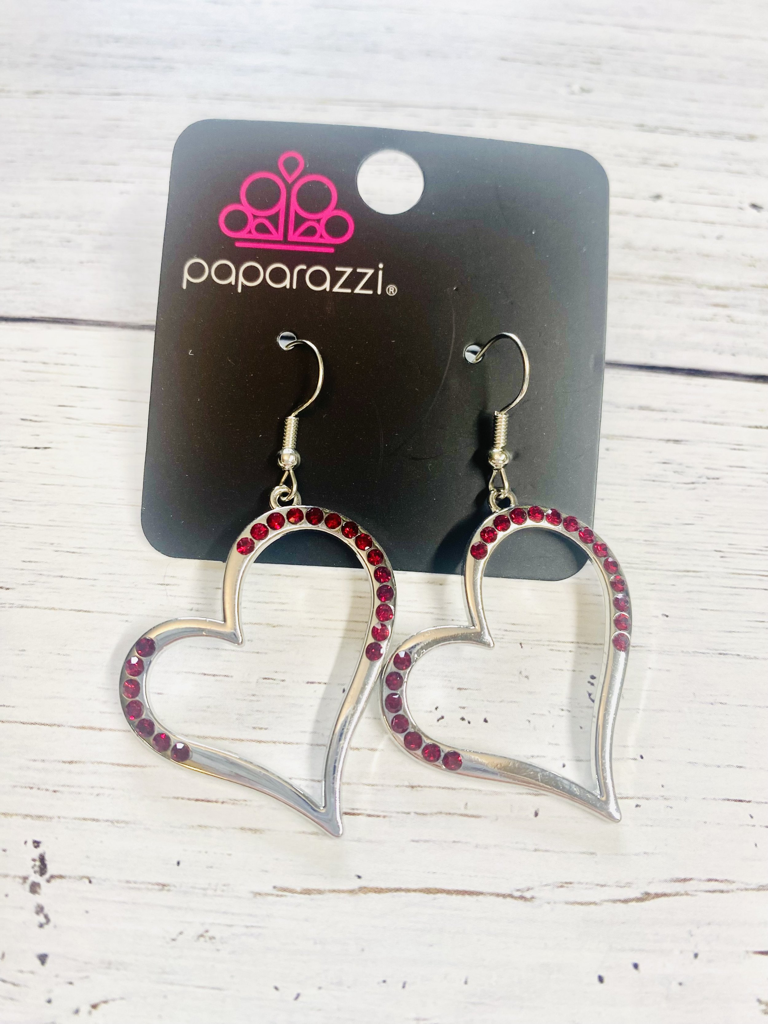 Tenderhearted Twinkle - Red Heart Earrings
