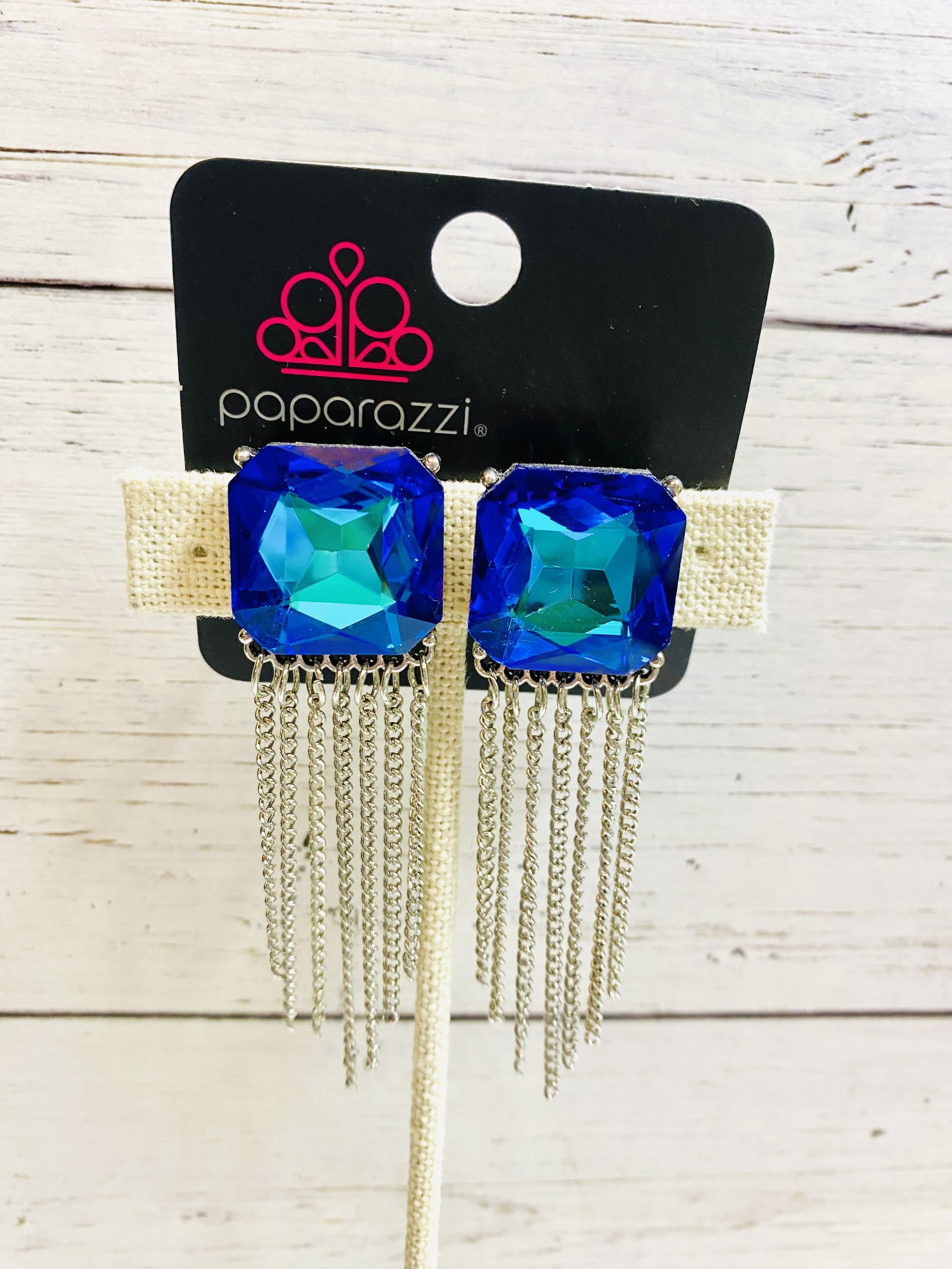 Supernova Novelty - Blue/Oil Spill Post Back Earrings