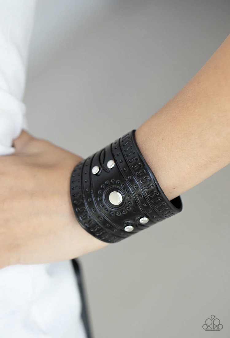 Orange County - Black Urban Snap Wrap Bracelet