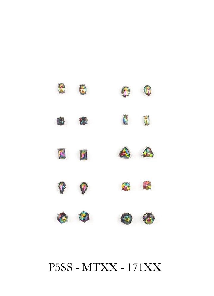 10-pack - Oil Spill Shapes / Starlet Shimmer Earrings