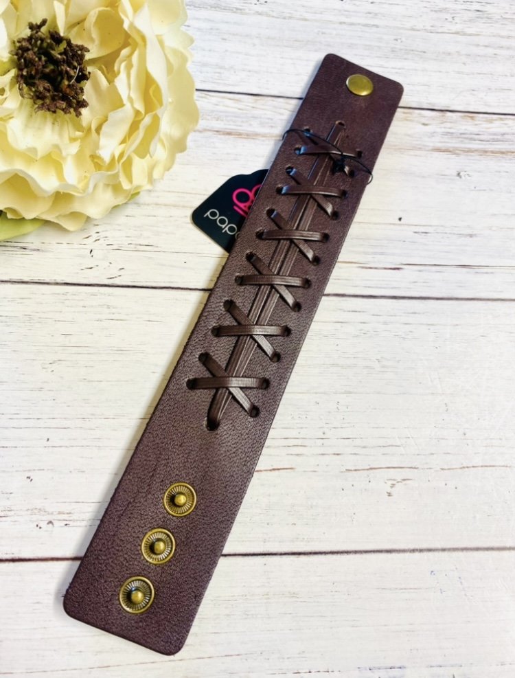 Studded Synchronism - Brass/Brown Urban Bracelet