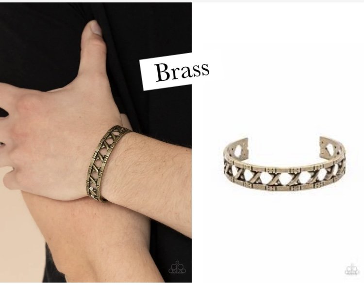 In Over Your METALHEAD - Brass Men's Cuff Bracelet