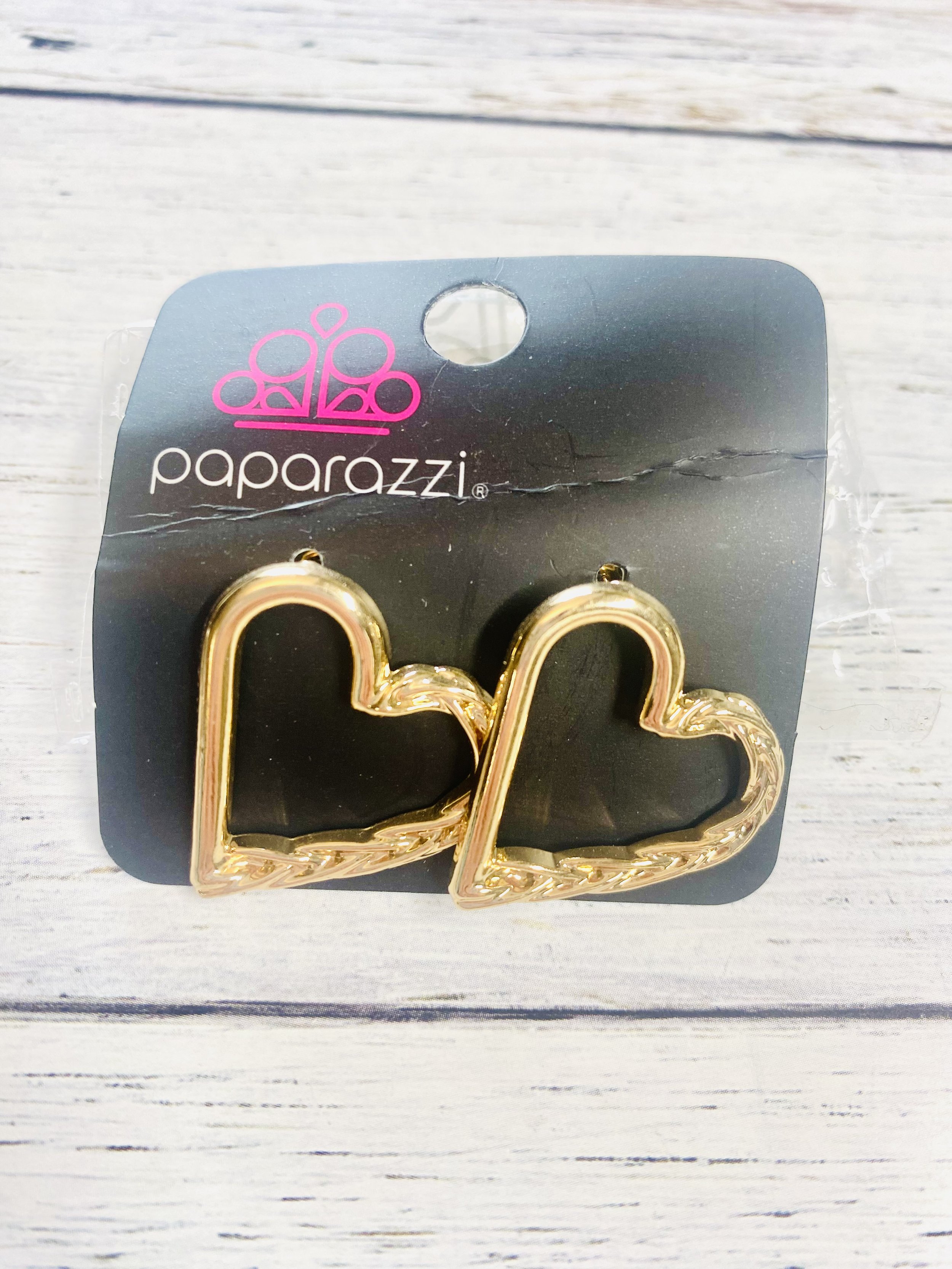 Cupid, Who? Gold Heart Post Back Earrings