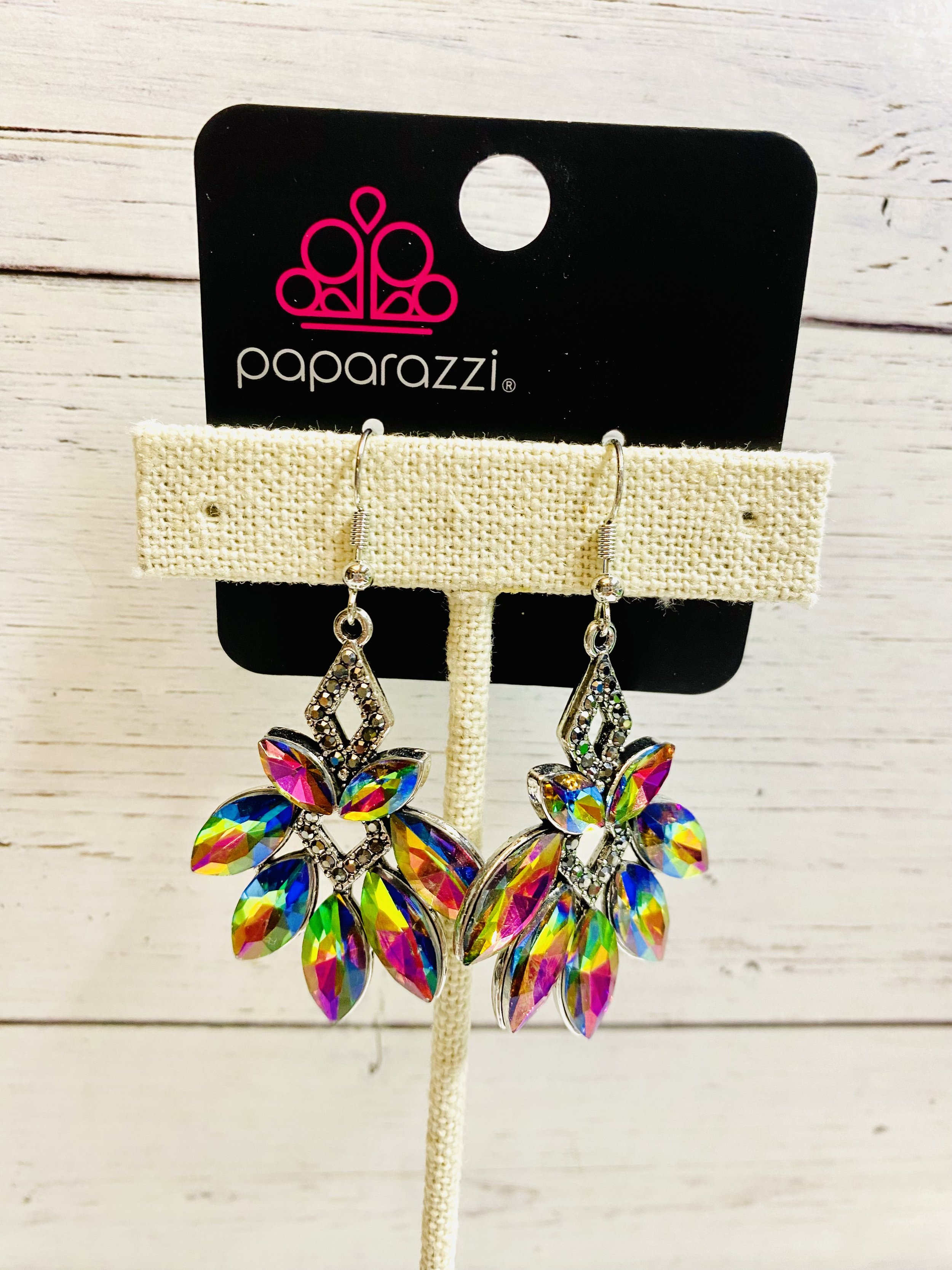 Galaxy Grandeur - Multi/Oil Spill Dangle Earrings