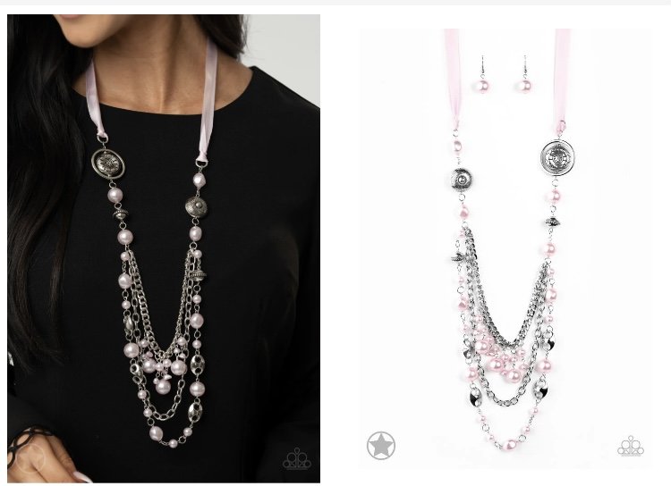 All The Trimmings - Pink BB Ribbon Necklace