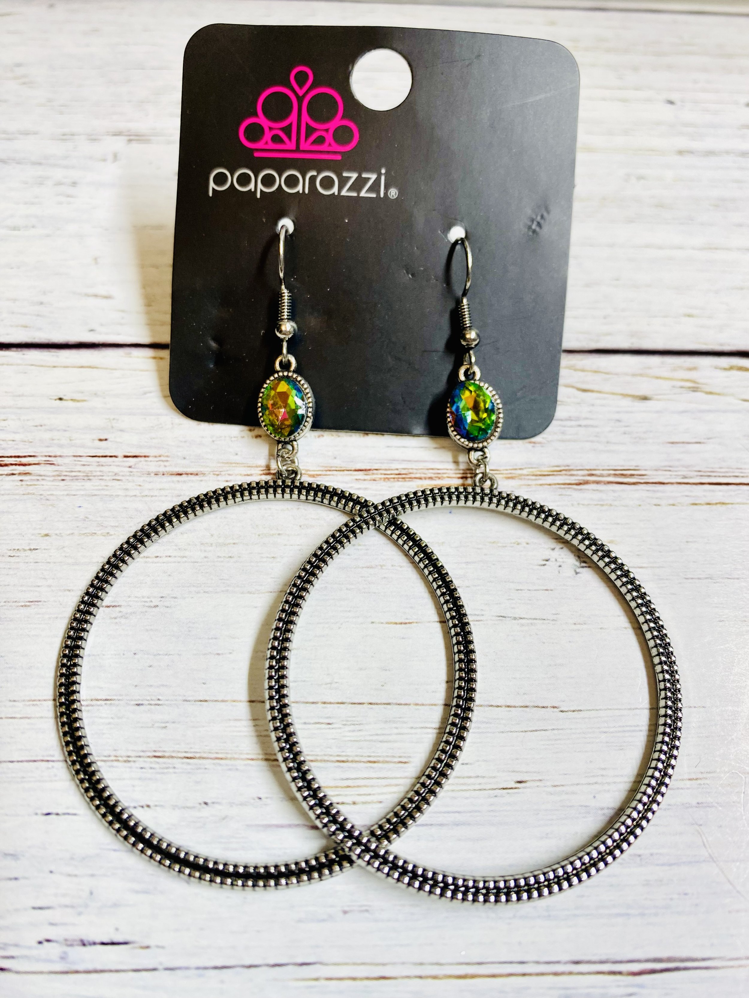 Work That Circuit - Multi/Oil Spill Loop Earrings