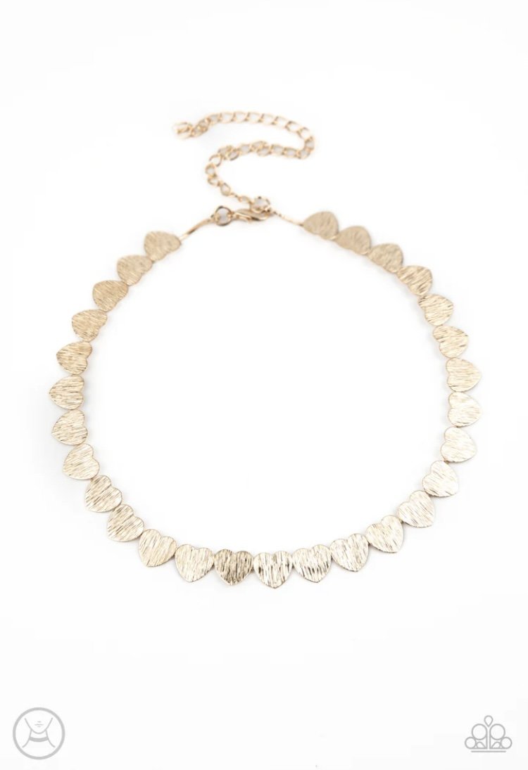 Dainty Desire - Gold Heart Choker Necklace