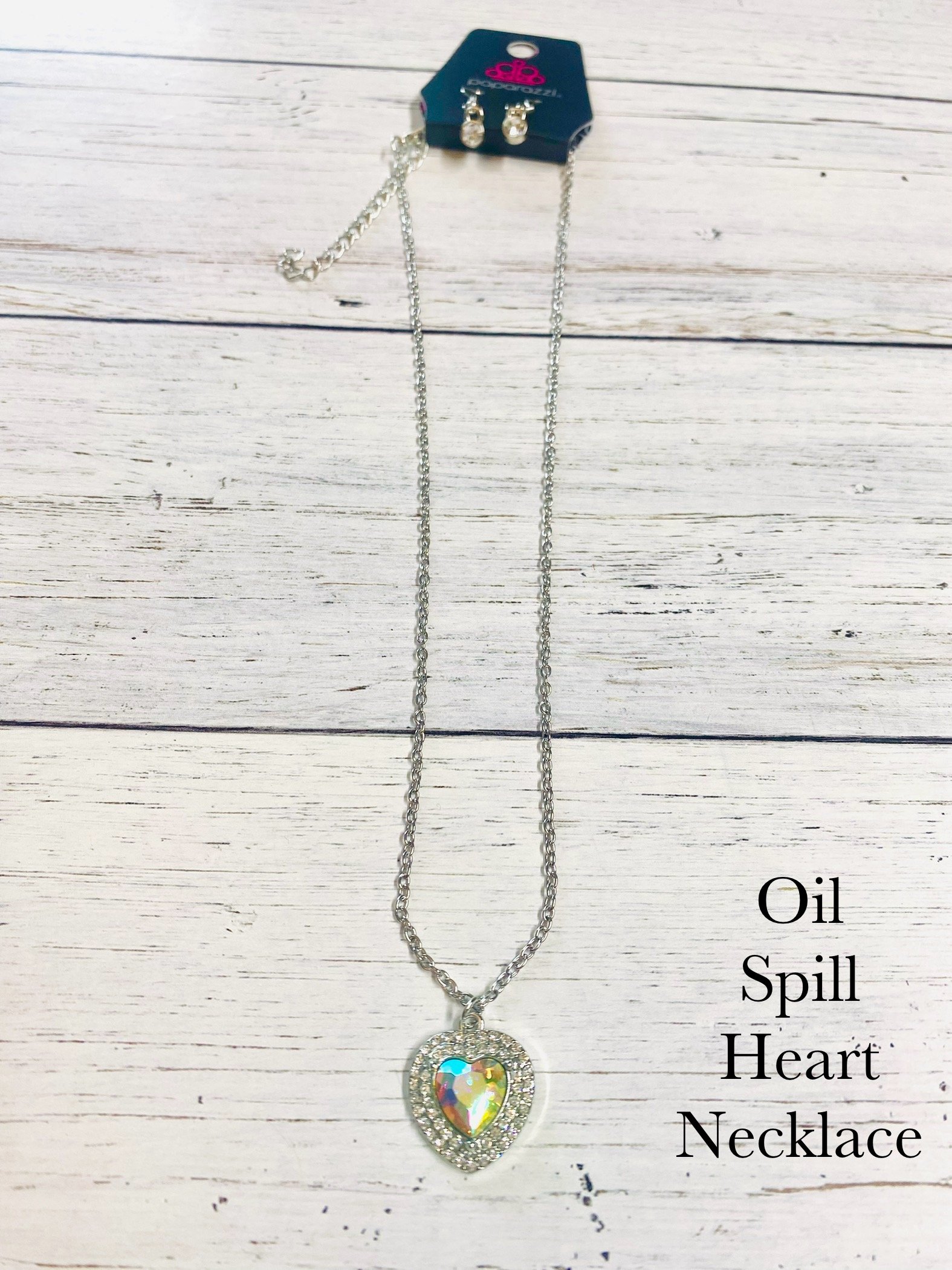 Taken with Twinkle - Heart Oil-Spill Necklace
