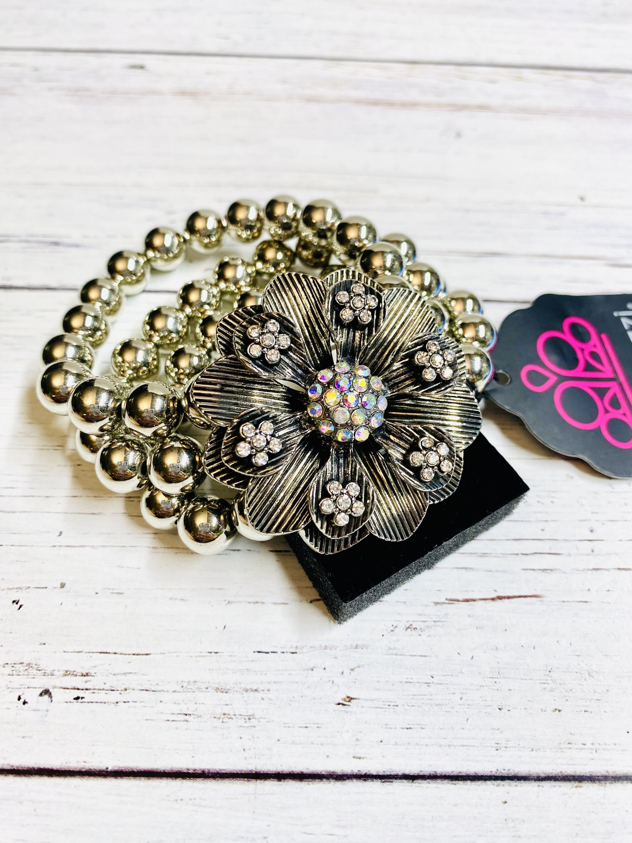 Botanical Bravado - Floral Oil Spill Stretch Bracelet