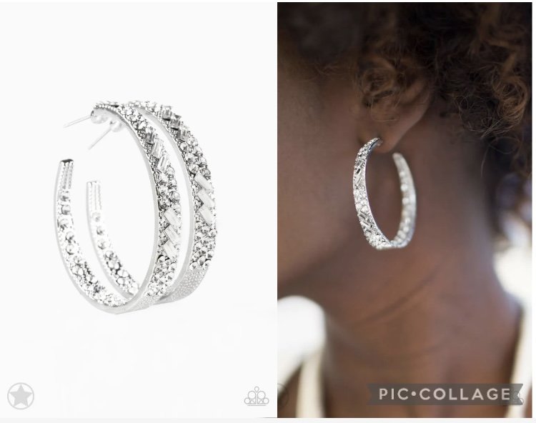 Glitzy By Association - White BB Earrings