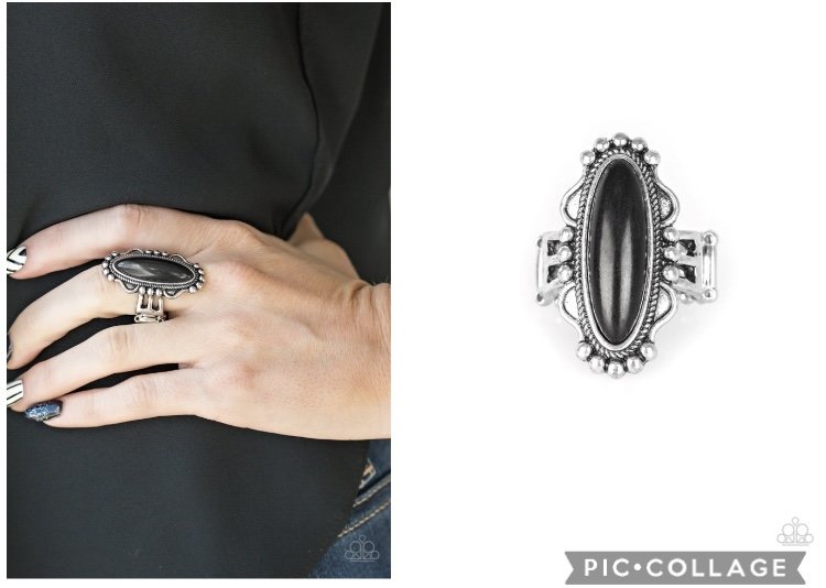 Leave No Trace - Black Cracklestone Ring