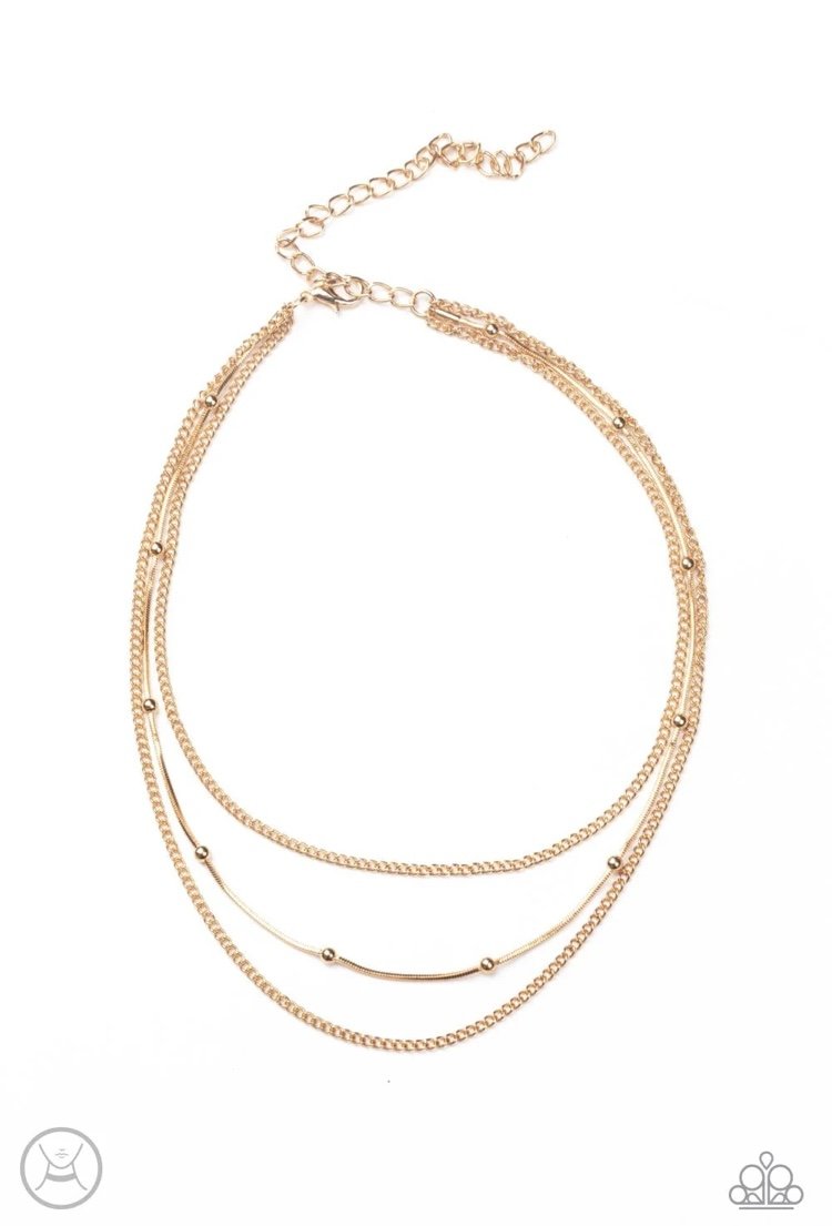 Subtly Stunning - Gold Choker Necklace
