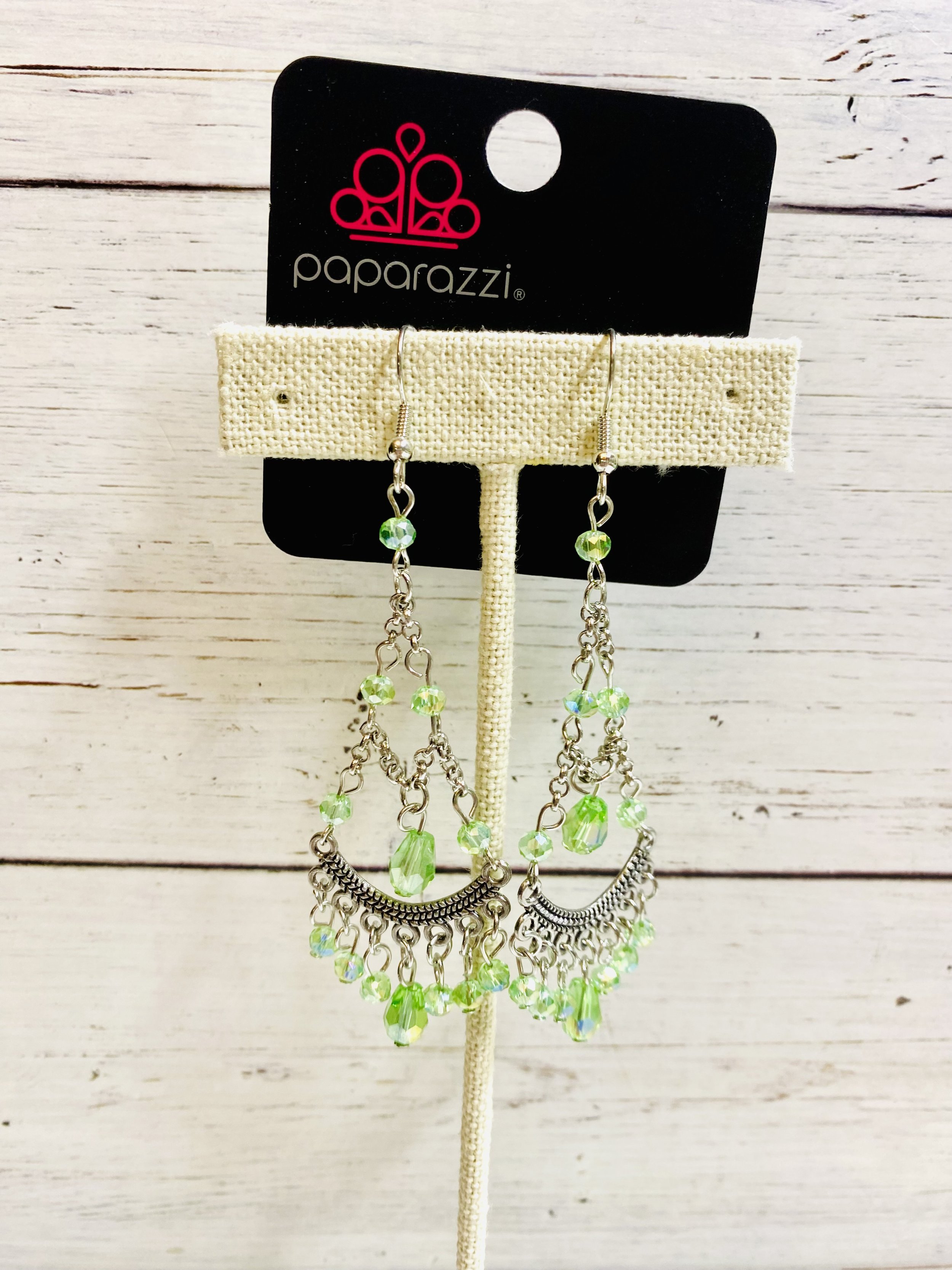 First In SHINE - Green Iridescent Earrings