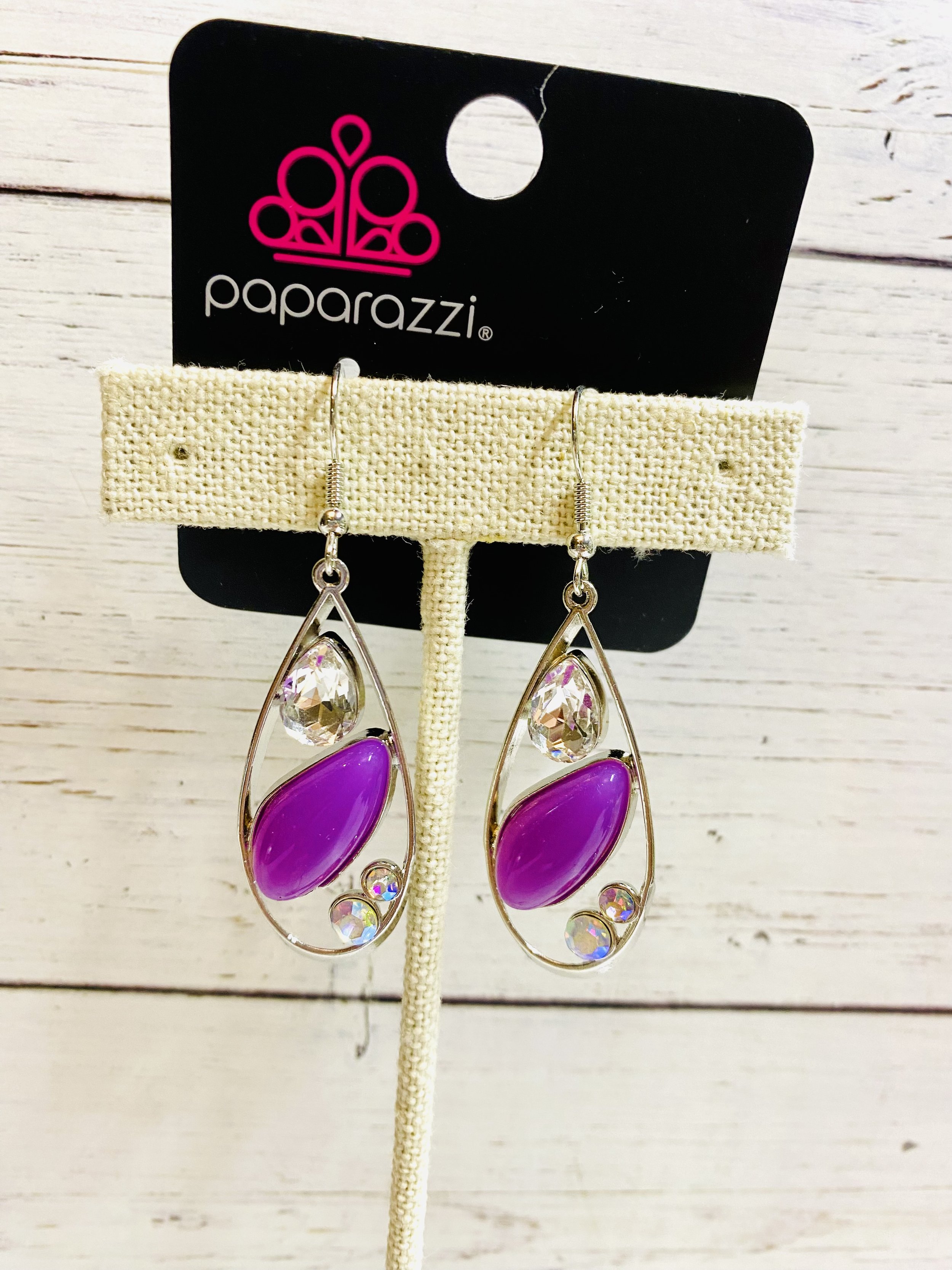 Harmonious Harbors - Purple/Oil Spill Earrings