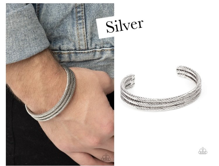 Armored Cable - Silver Urban Men's Cuff Bracelet