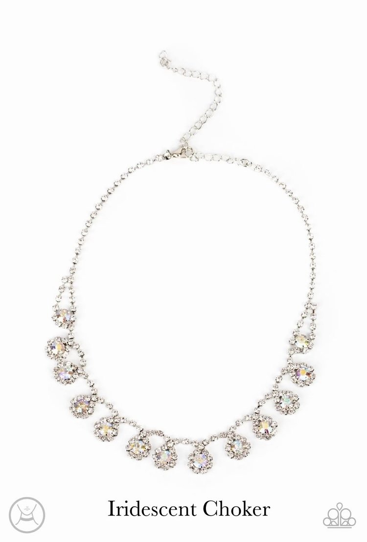 Princess Prominence - Multi/Oil Spill Choker Necklace