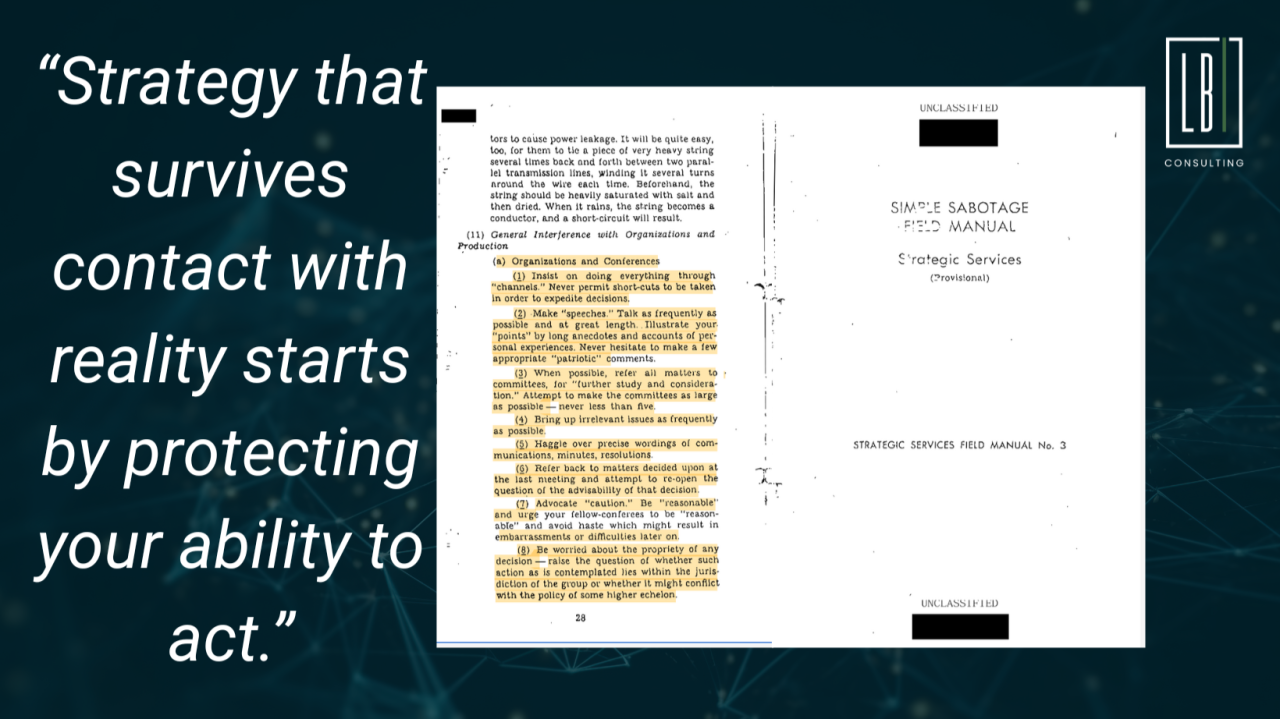 How strategy execution really fails: Lessons from the CIA's simple sabotage manual.