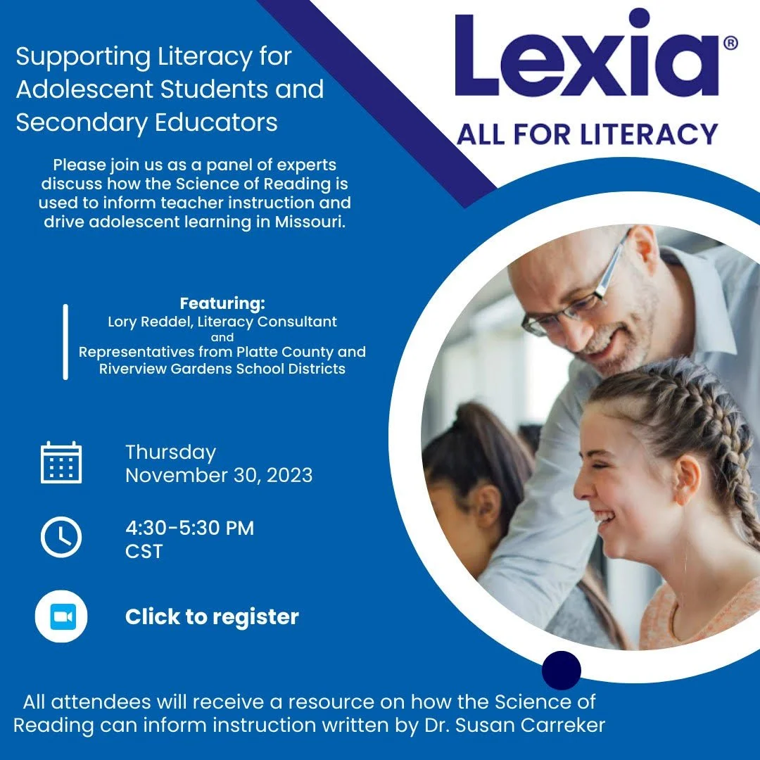 Featured Guest on a Webinar with Lexia to discuss districtwide Science of Reading implementation for secondary learners. 