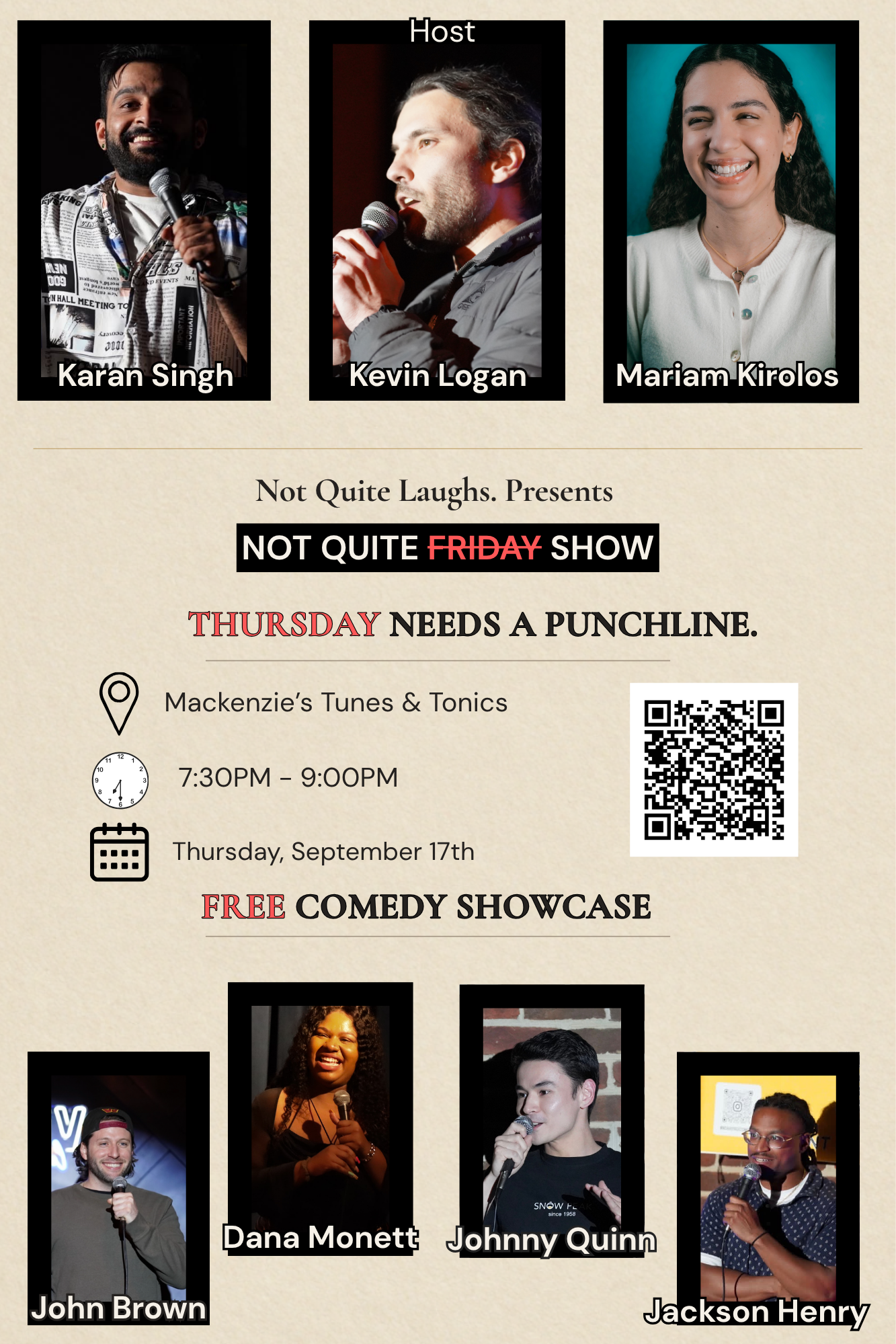 Not Quite Friday Free Comedy Show