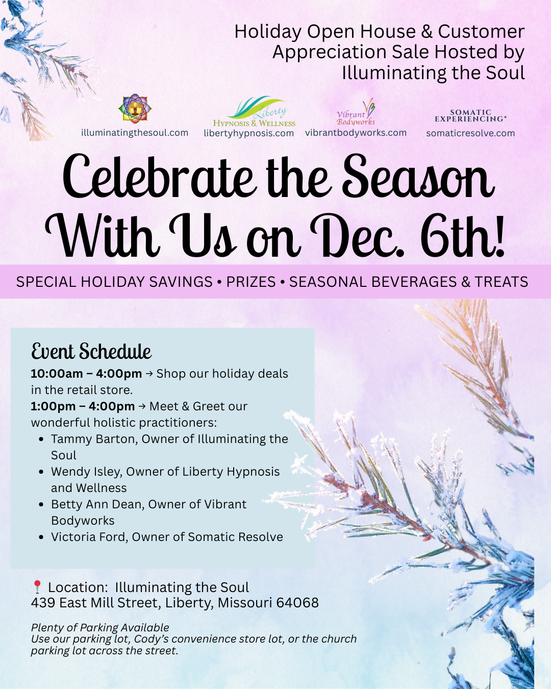 Holiday Open House & Customer Appreciation Sale Hosted by Illuminating the Soul