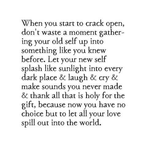 Inspirational quote about embracing change and love.