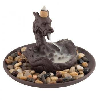 Dragon Backflow Incense Burner Includes backflow incense burner, plate, stones and 40 backflow cones.