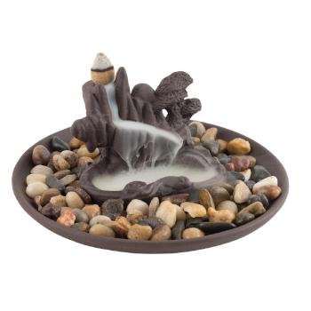 Waterfall Backflow Incense Burner Includes backflow incense burner, plate, stones and 40 backflow cones.