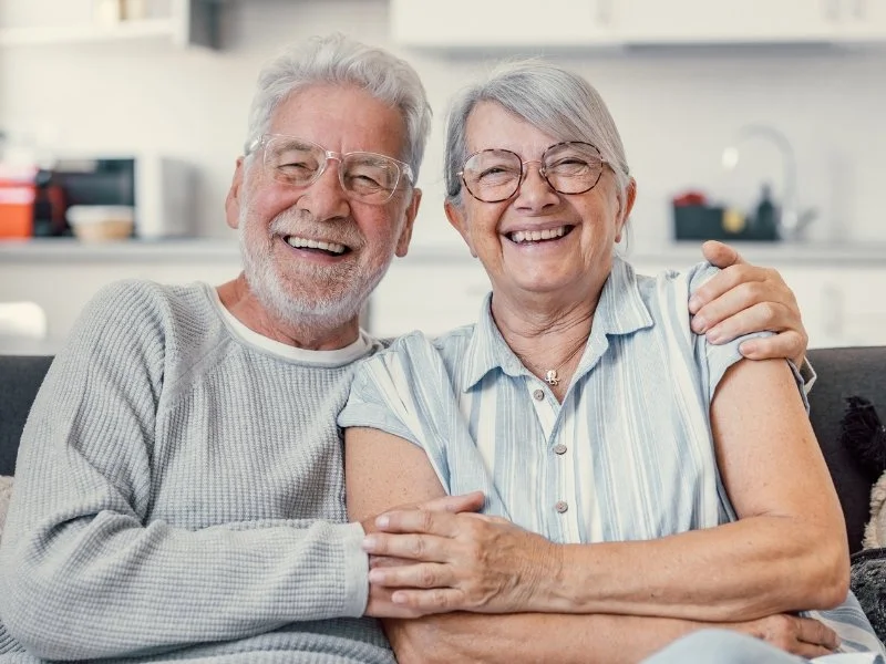 Happy senior couple at home, professional organizing services for life transitions in Brentwood and Nashville TN