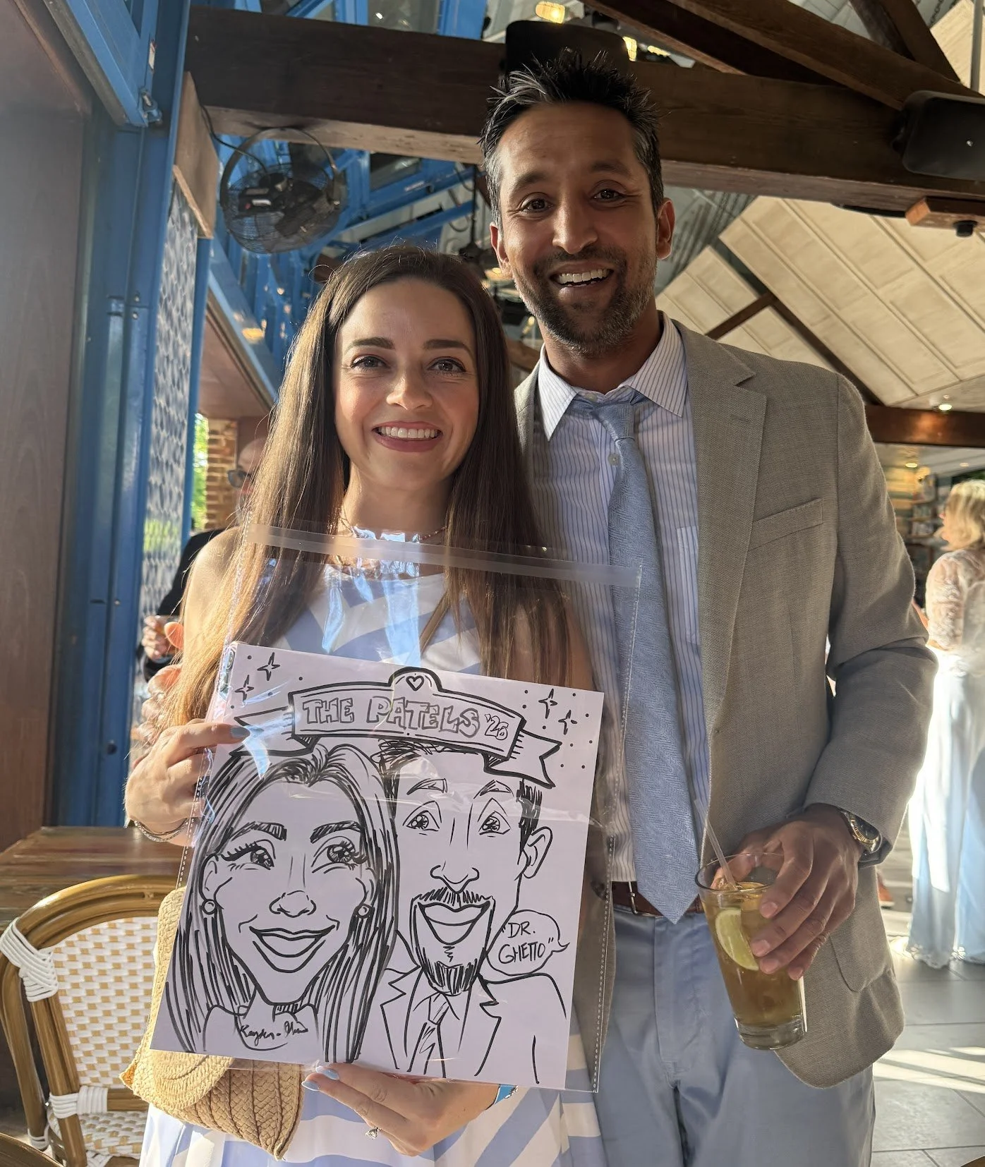 wedding party couple caricature by YME.JPG