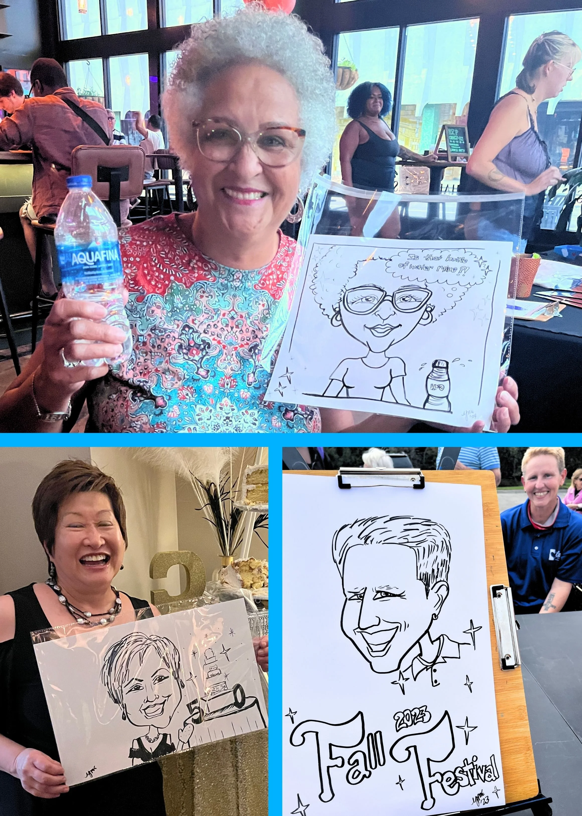 Happy Guests with Caricatures by YME Artwork