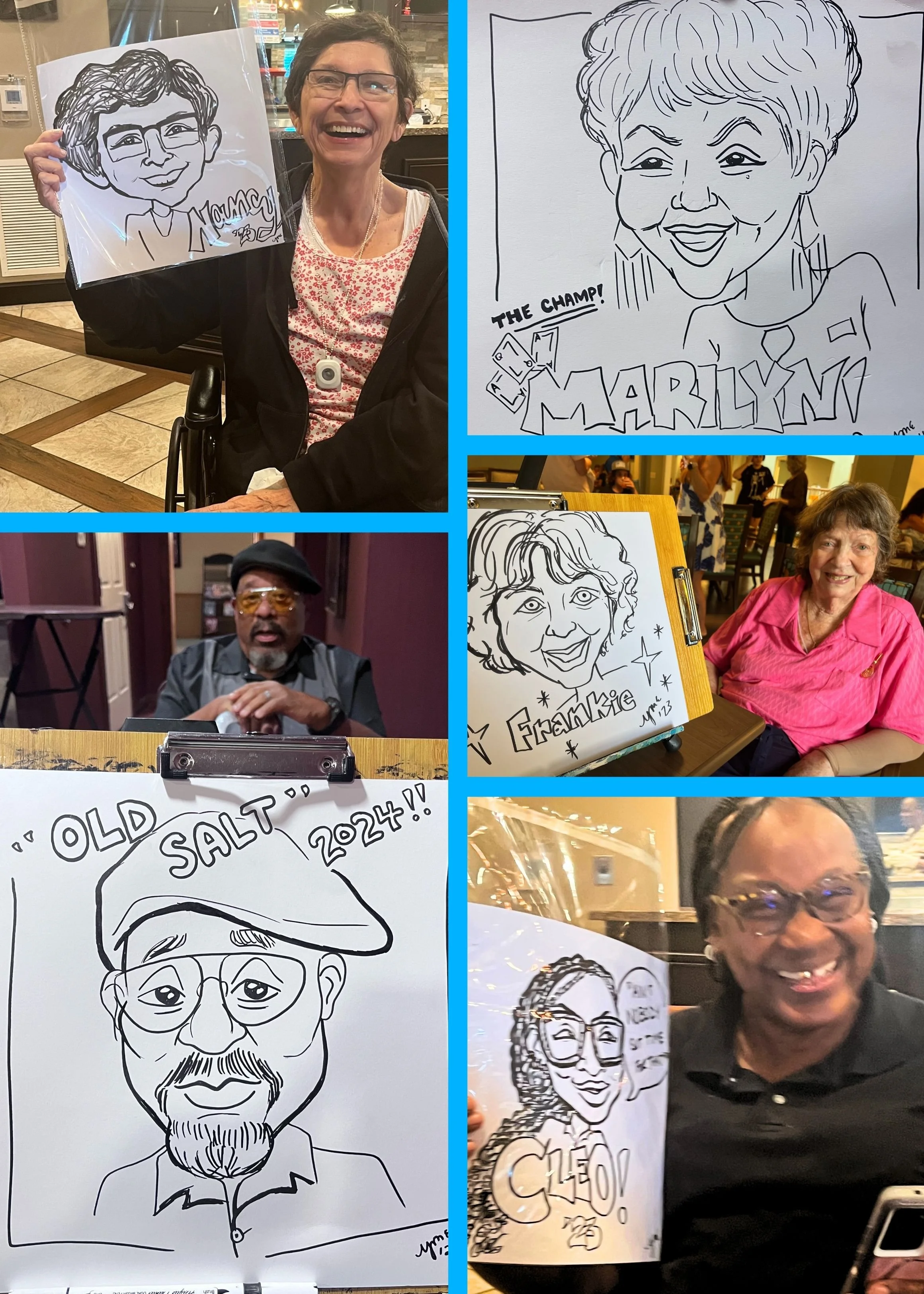Senior Entertainment Caricatures by YME Artwork