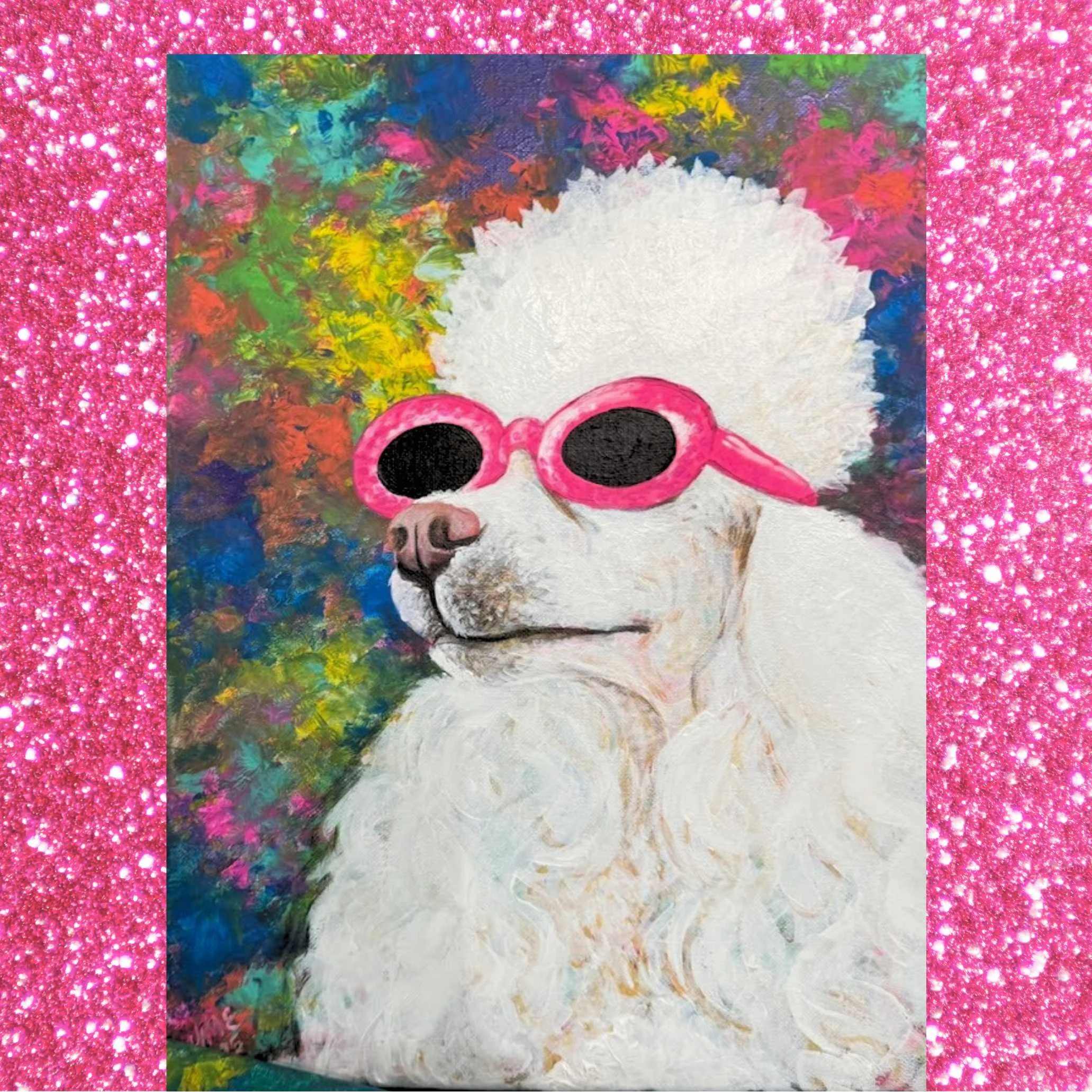 Dog portrait painted by local Charleston SC artist, Yvette Michelle Elam