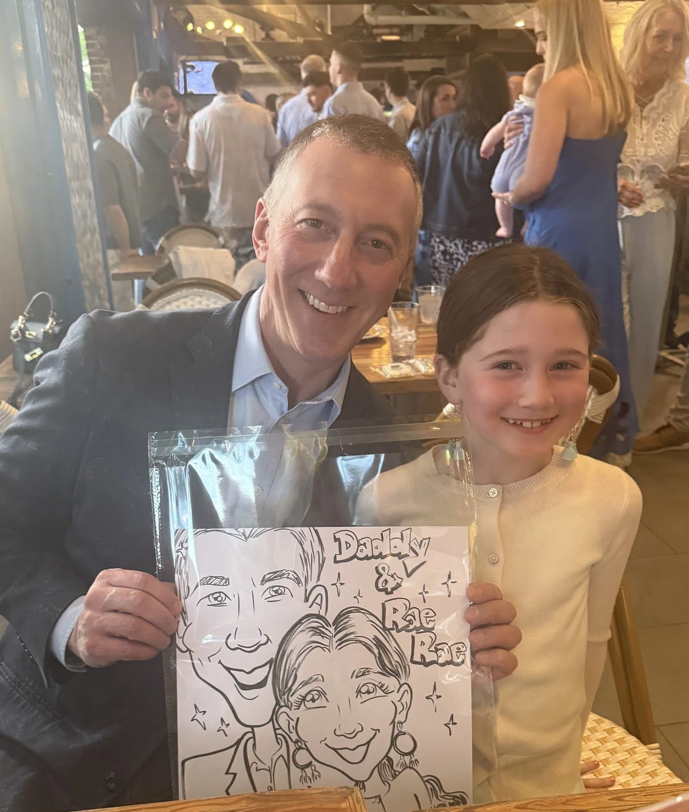 Father Daughter caricature in Charleston SC by YME.JPG