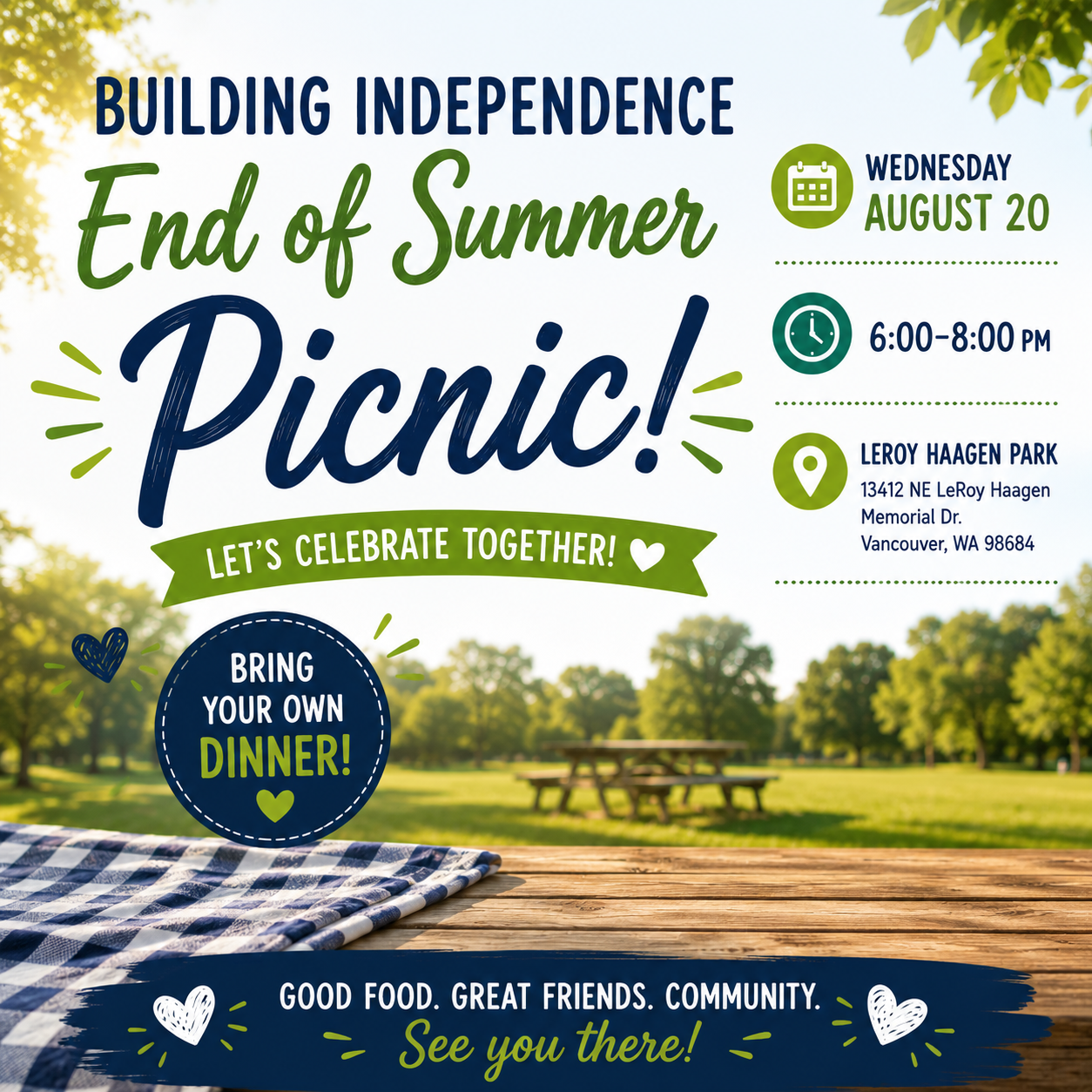 Building Independence End of Summer Picnic