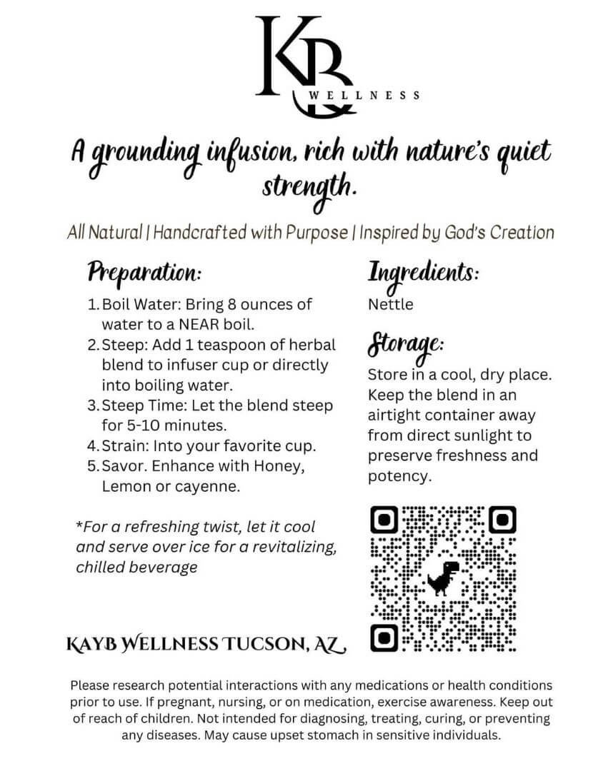 Just~ Nettle back label.