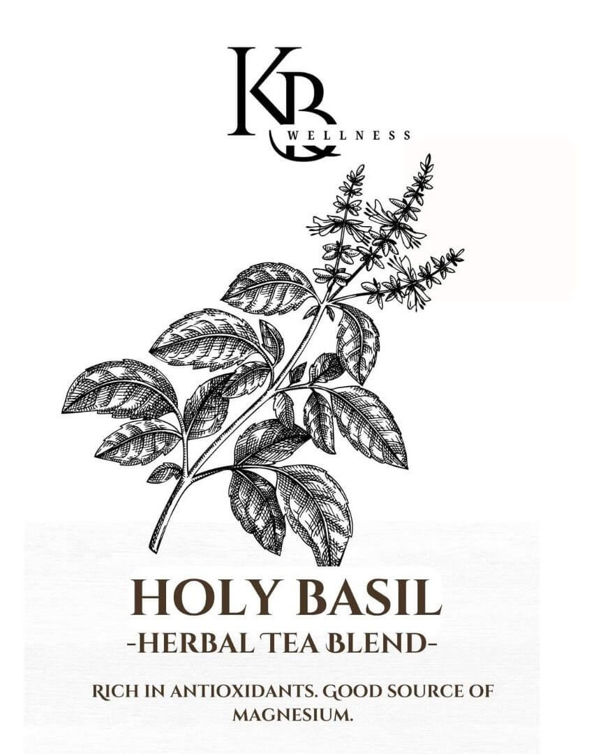 Just~ Holy Basil front label.