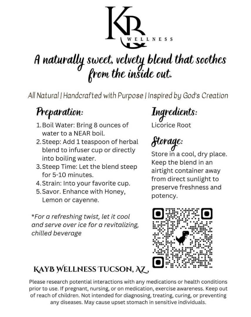Just~ Licorice Root back label.