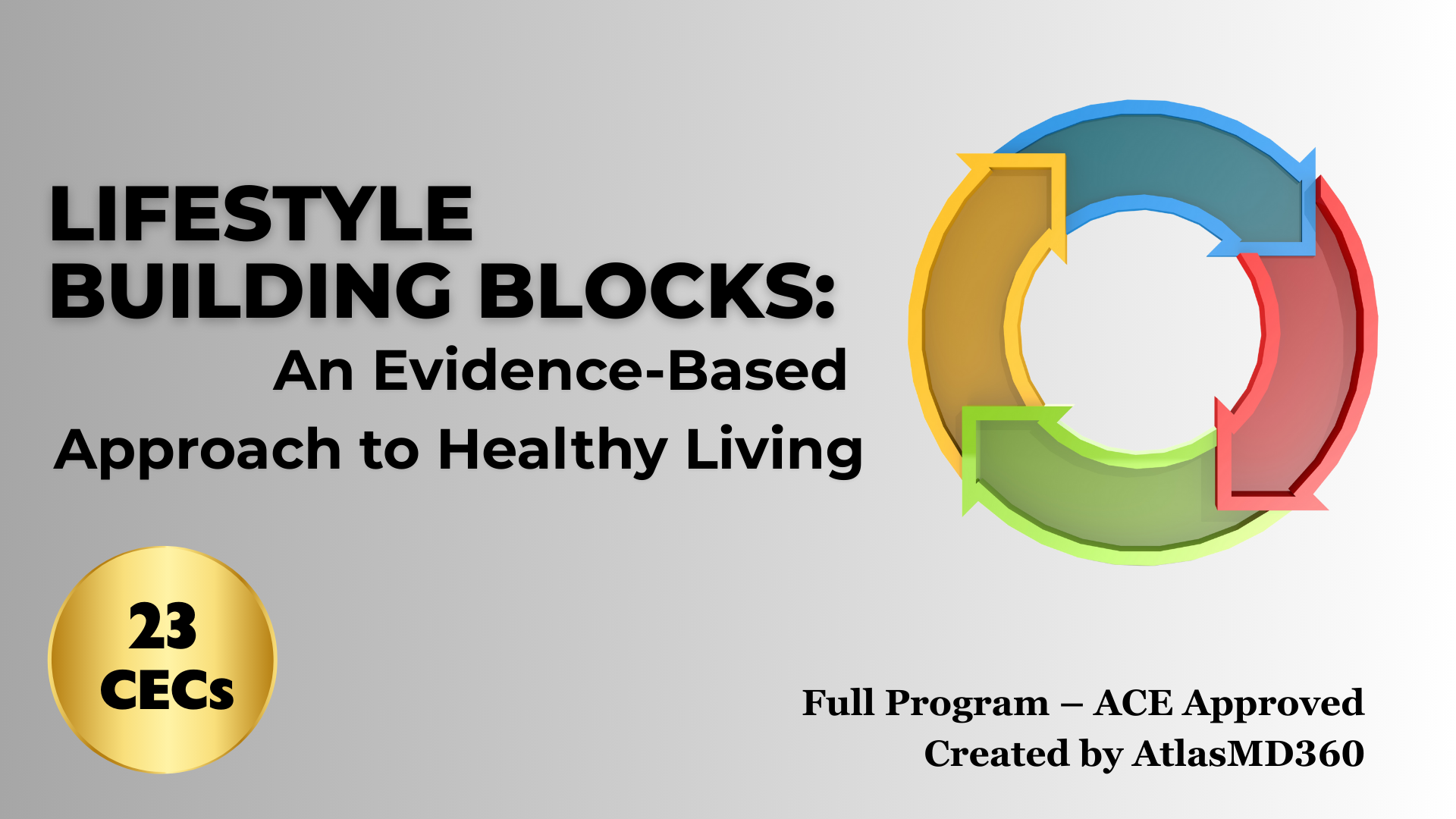 Comprehensive ACE CEC course on lifestyle optimization for fitness professionals
